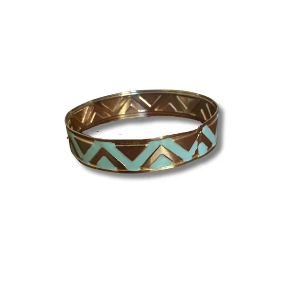 vintage thrifted blue and gold unique bracelet - Picture 1 of 1